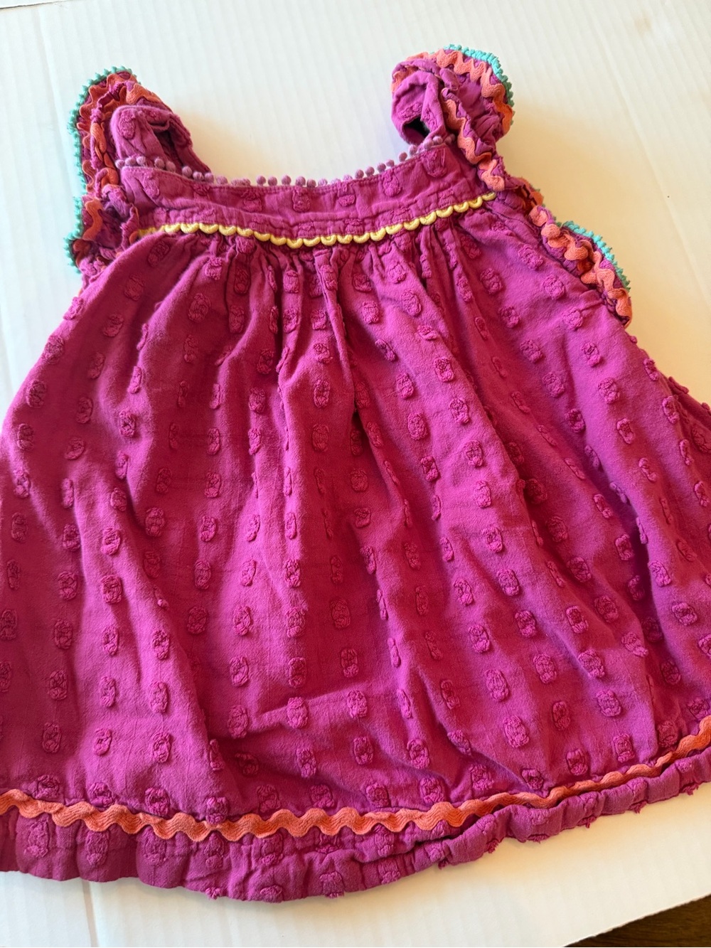 Matilda Jane Raspberry Ruffle Tank with Bright Trim